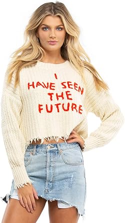 Wildfox Future Seeker Sweater Size XS Ivory
