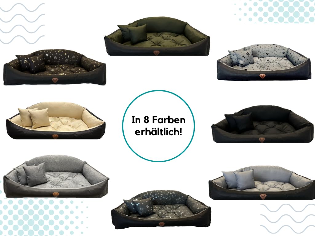 Dogs4Life Cama ortopédica lavable para perros, sofá para perros, cesta para perros pequeños, medianos y grandes (S, gris ceniza con plata. Pft.)