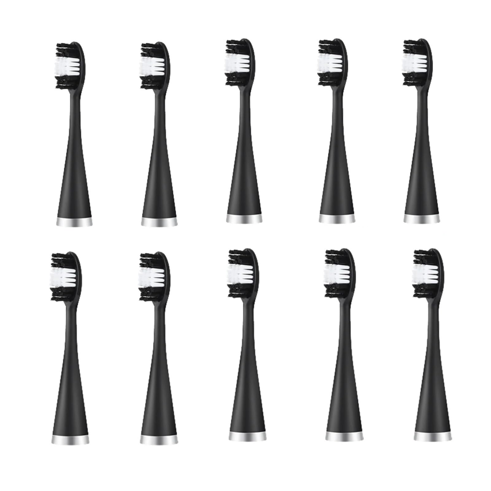10 testine di ricambio for spazzolino elettrico | Testine di ricambio for spazzolino elettrico e dispositivo tartaro, set da 10(Black-10pcs)