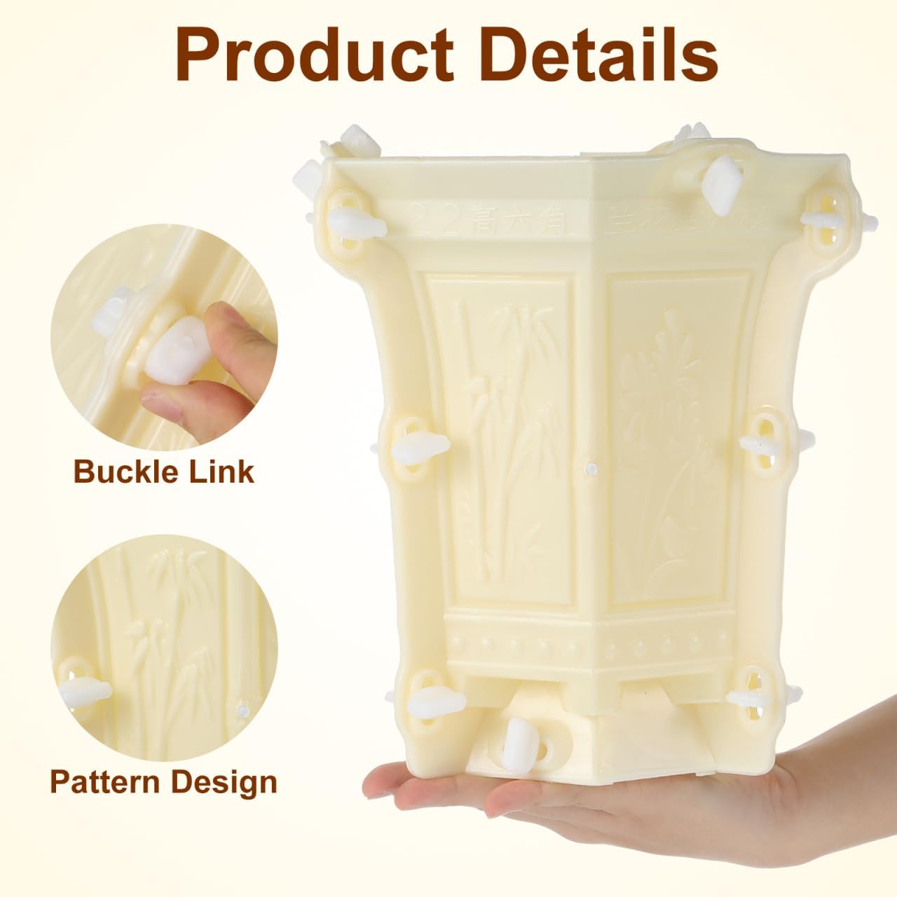 YARNOW DIY Hexagonal Concrete Planter Mold - Durable Thickened Plastic Flower Pot Mold for Crafting, Resin, and Cement Projects