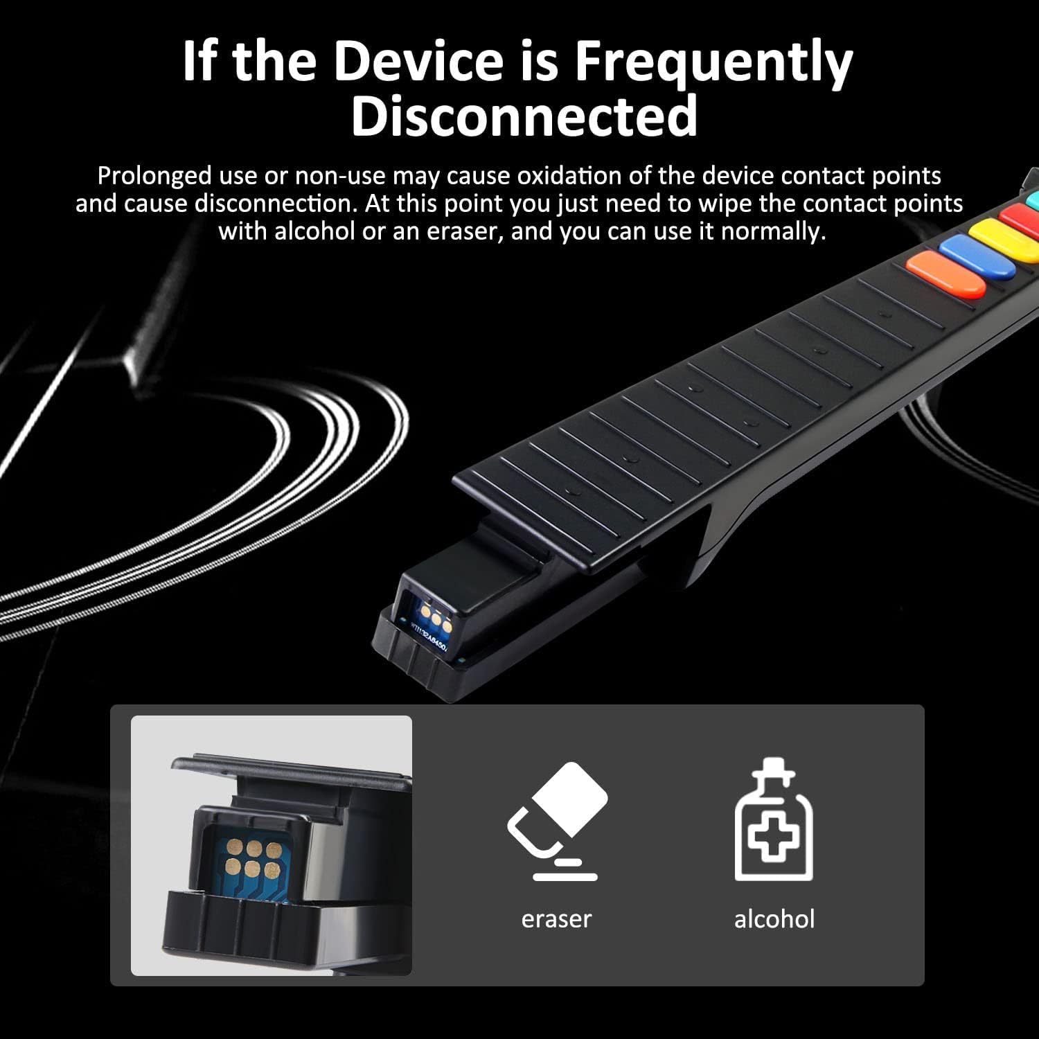 DOYO Controlador de guitarra inalámbrico desmontable para consola Wii, compatible con Guitar Hero y Rock Band, color blanco