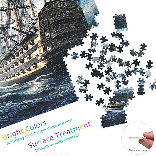 Jigsaw Puzzles For Adults 1000 Pieces-Pirate Ship Jigsaw Puzzles,Best Wooden Jigsaw Puzzles Game Set -29.5" L X 19.7" W #TOP3