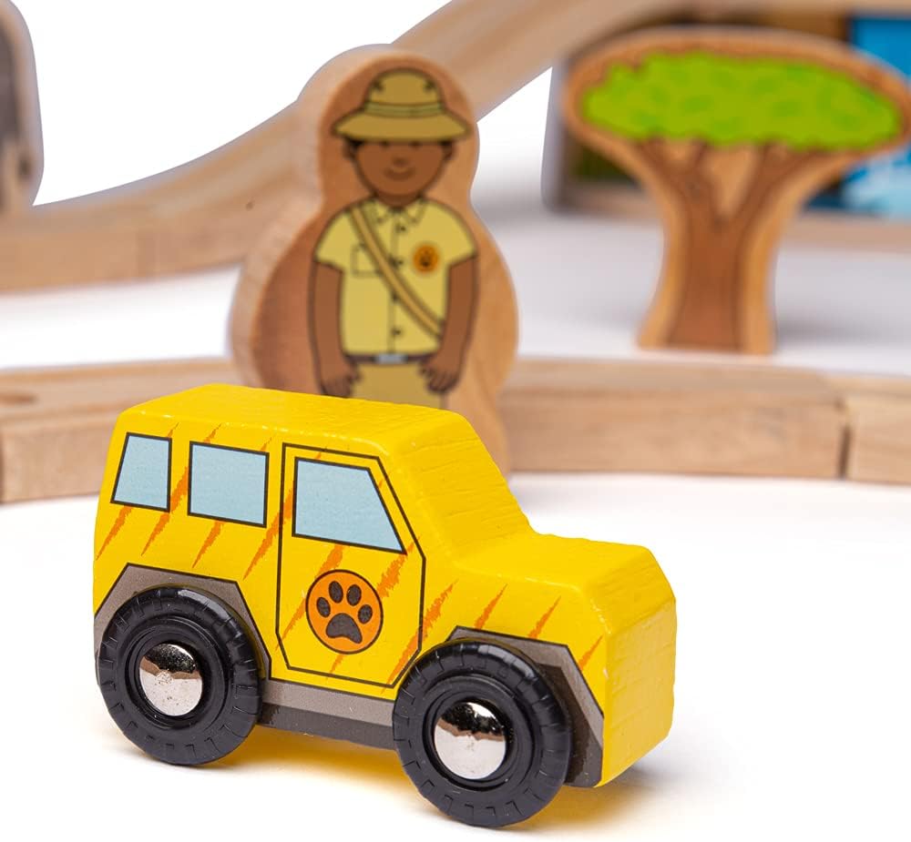 Exclusive Bigjigs Rail Safari Train Set - 38 Play Pieces