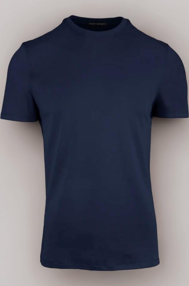 Georgia Short Sleeve Crew Neck Pima Cotton Men's T Shirt, Blue Night, Large
