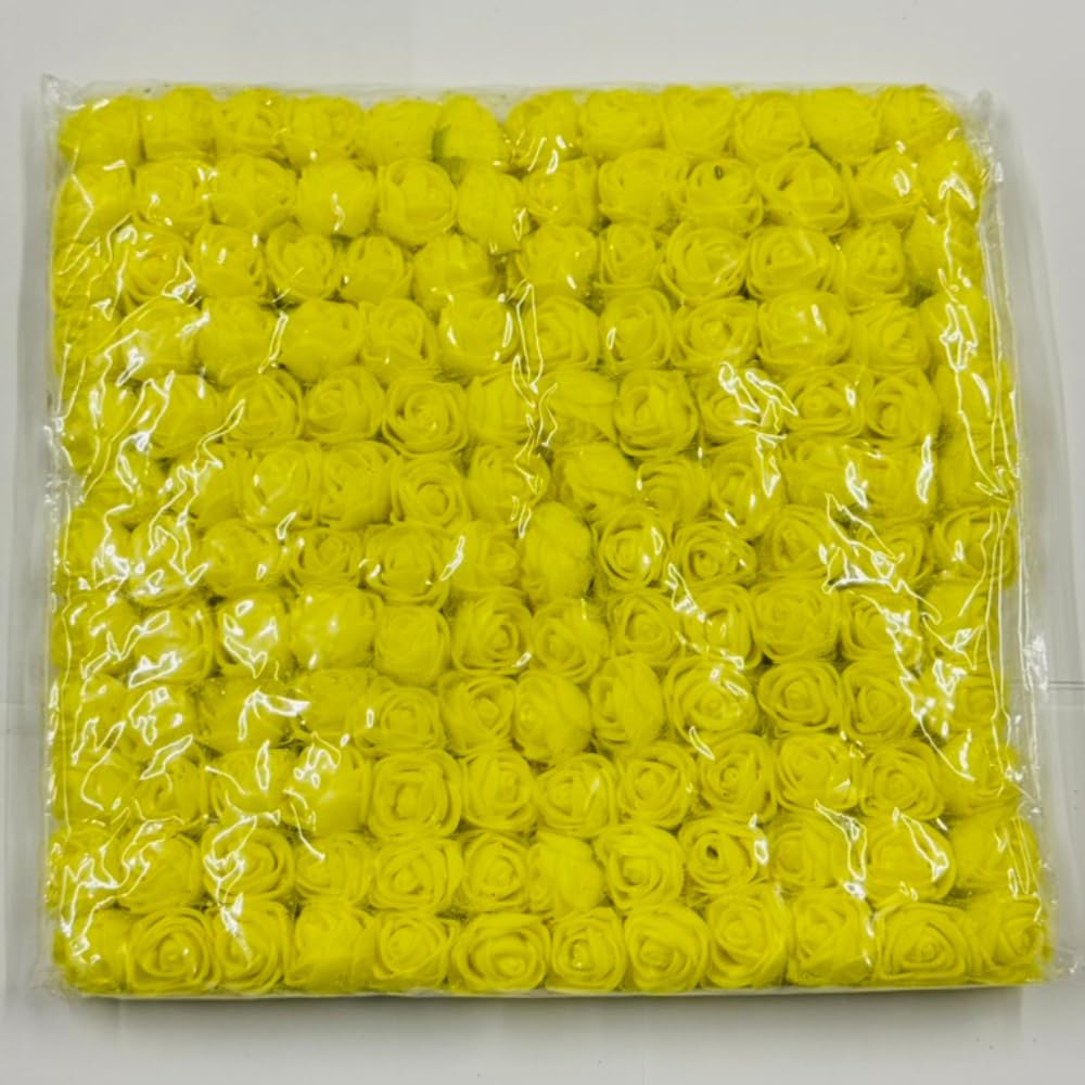 Foam Roses With Stem 216 Yellow Rose Artificial Flowers Artificial Fake Roses Wedding Flowers Decorations DIY Bridal Bouquets Foam Flower Wreath