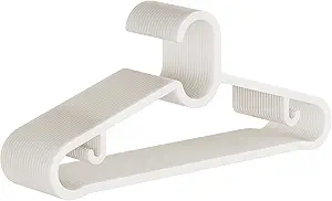 GETORO Plastic Hangers 20 Pack, Non Slip Space Saving Clothes Hanger with Hooks, Heavy Duty Beige Hangers for Closet