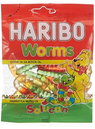 Miniatura 2 de Haribo Gummi Candy, gusanos, 2.82 oz x 24, Halal, 24 paquetes, Solucan