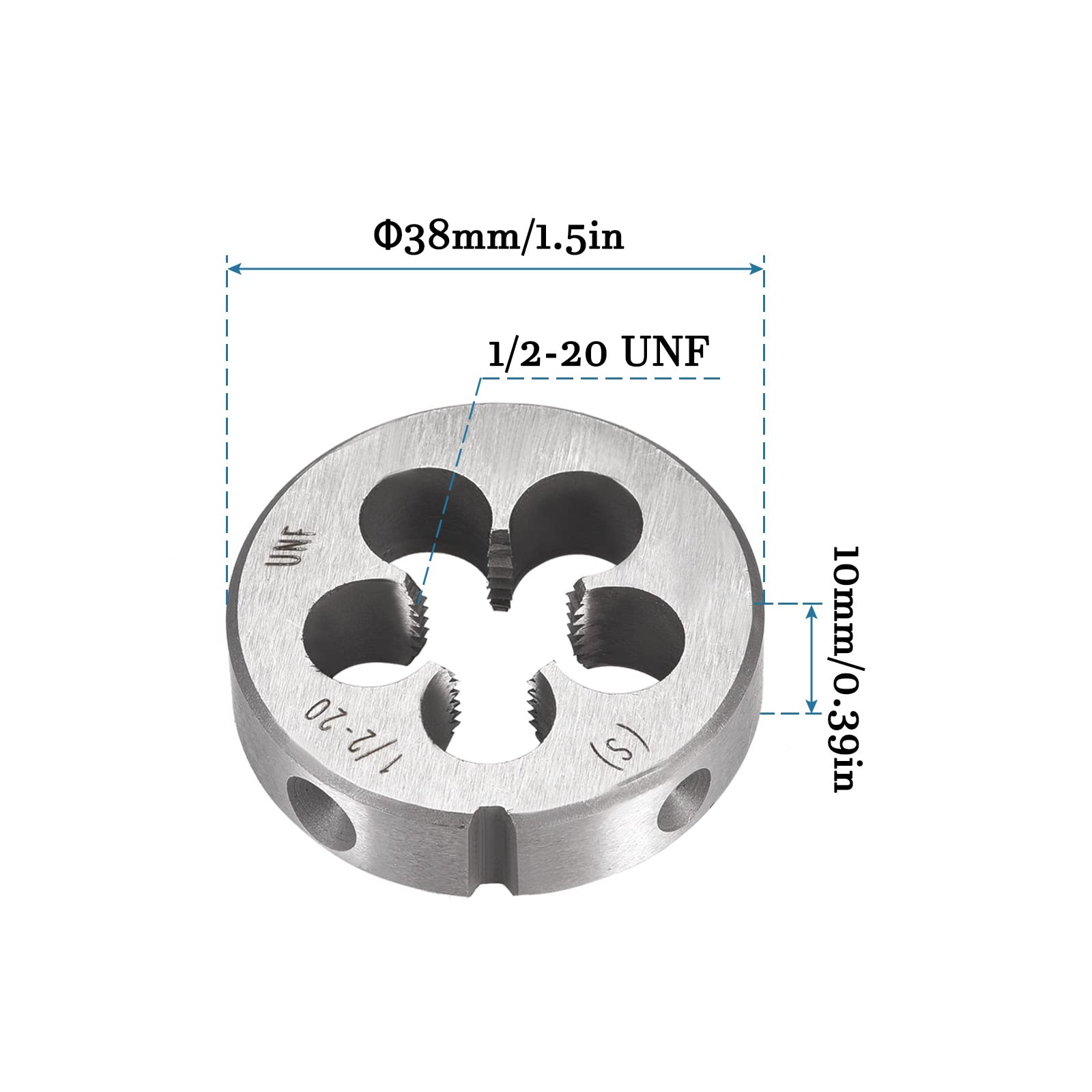 QUARKZMAN Filière Ronde 1/2-20 UNF - Outil De Filetage Externe Pour Réparation Et Usinage