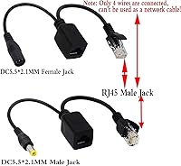 Vista 4 de zdyCGTime Kit de inyector PoE pasivo y divisor PoE con Ethernet RJ45 y alimentación a través de un conector adaptador F/M de 0.217x0.083 in CC