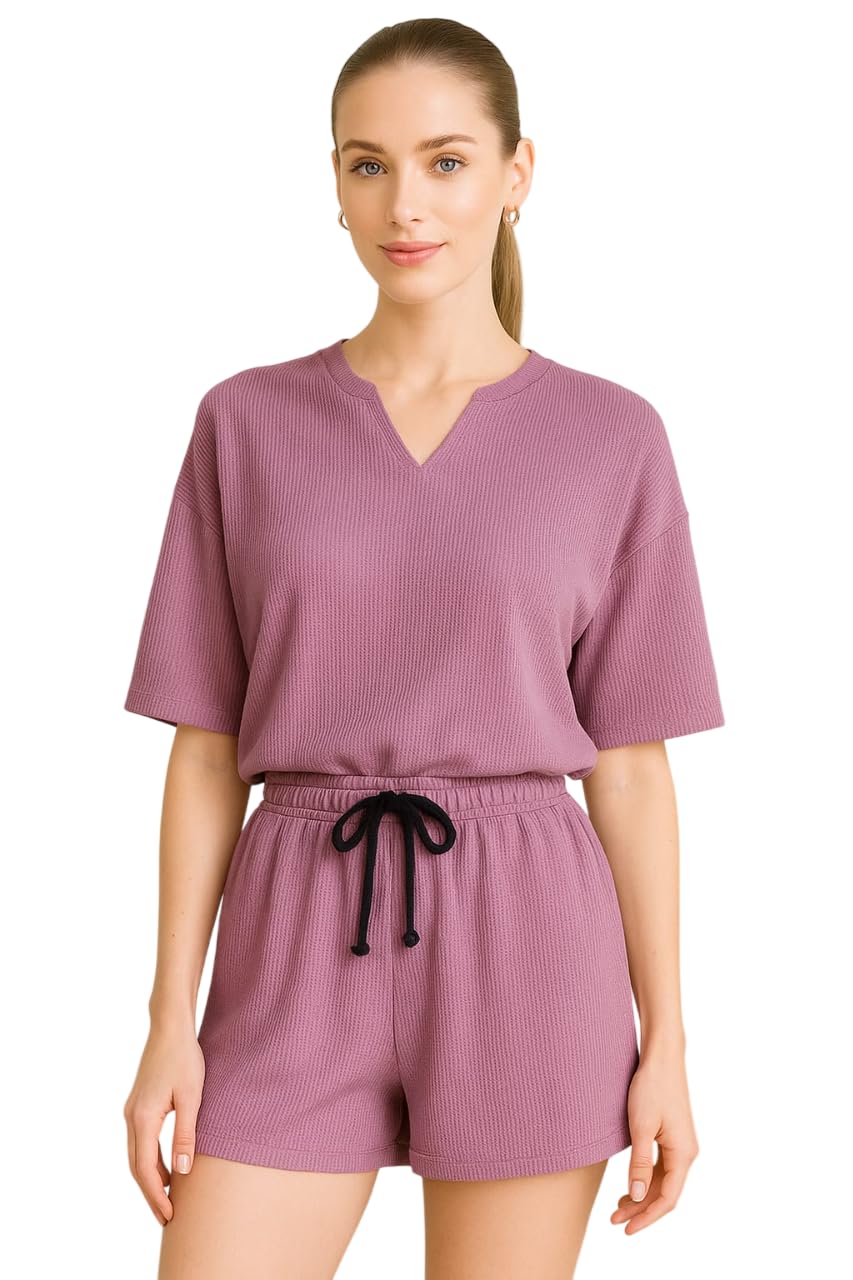 Women's Printed Cotton Pyjama Set, Short Sleeve Top & Shorts Nightwear, Comfortable & Stylish Design, Soft Sleepwear Set for Women-image-24
