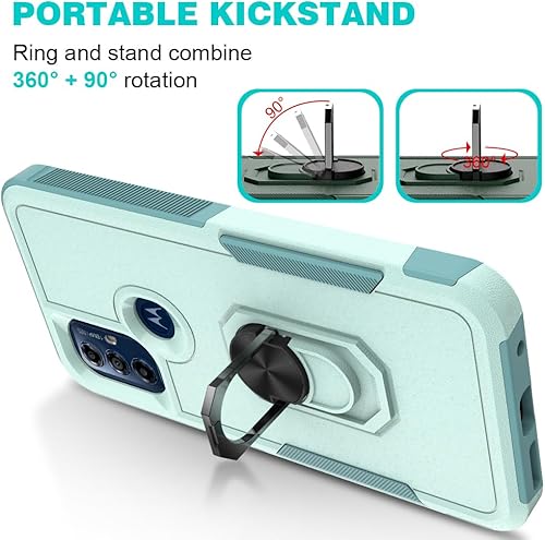 Miniatura 2 de Oududianzi - Funda para teléfono Motorola Moto G Play 2023Moto PureMoto G Power 2022, con 2 protectores de pantalla, soporte giratorio de 360, funda