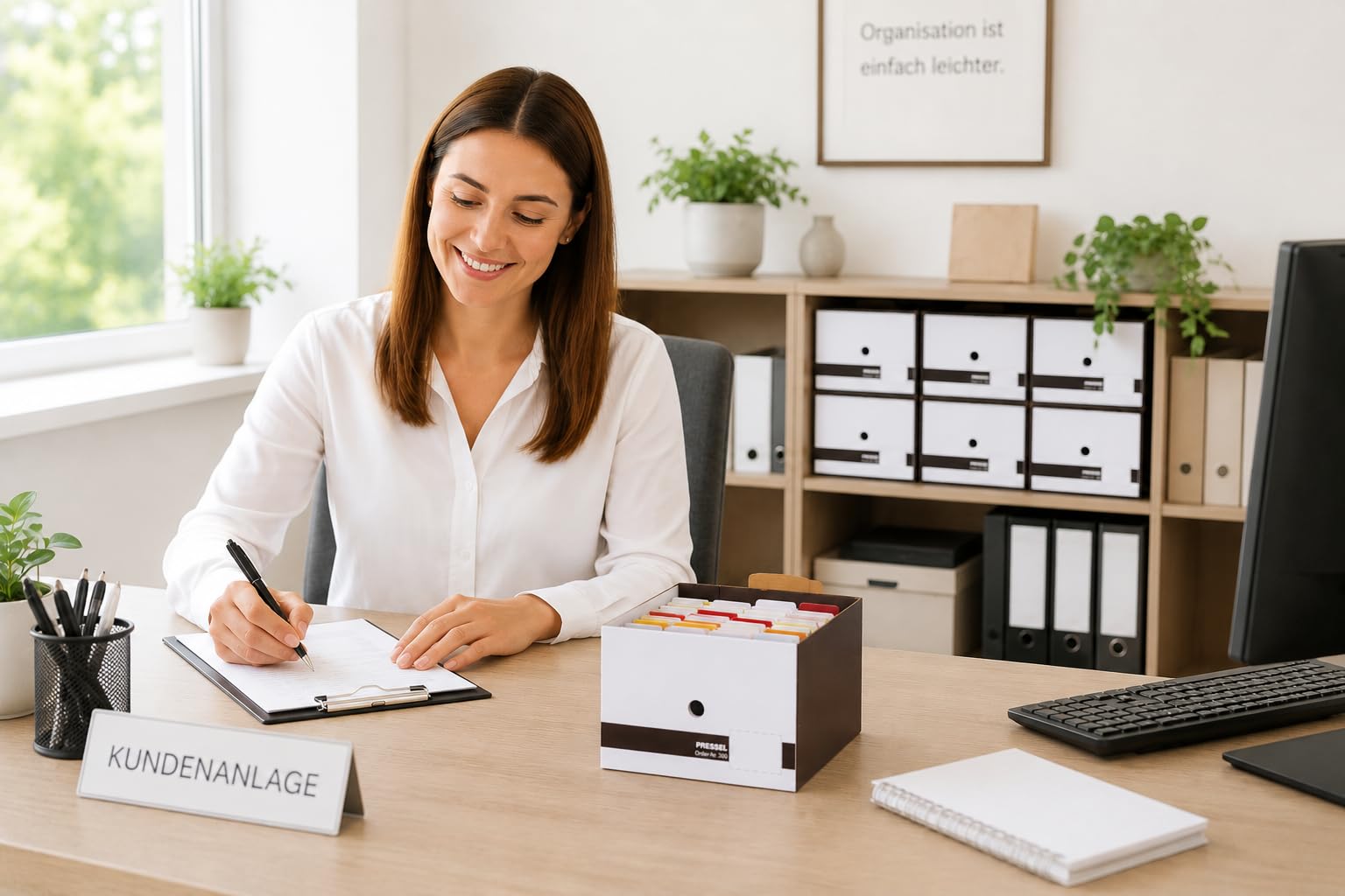 PRS Karteibox A5 aus Karton, Braun, 10 Stück