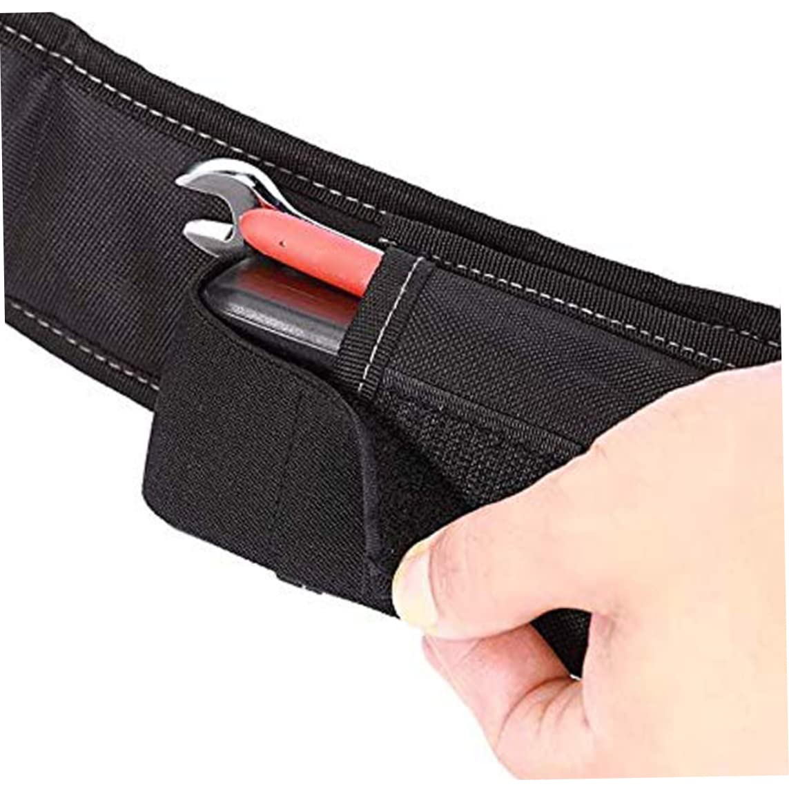Terreteros de cinturón de herramientas, tirantes acolchados de 3 puntos, tirantes de cinturón de servicio pesado en forma de Y, tirantes de trabajo de soporte lumbar ajustable con bolsillo para carpi