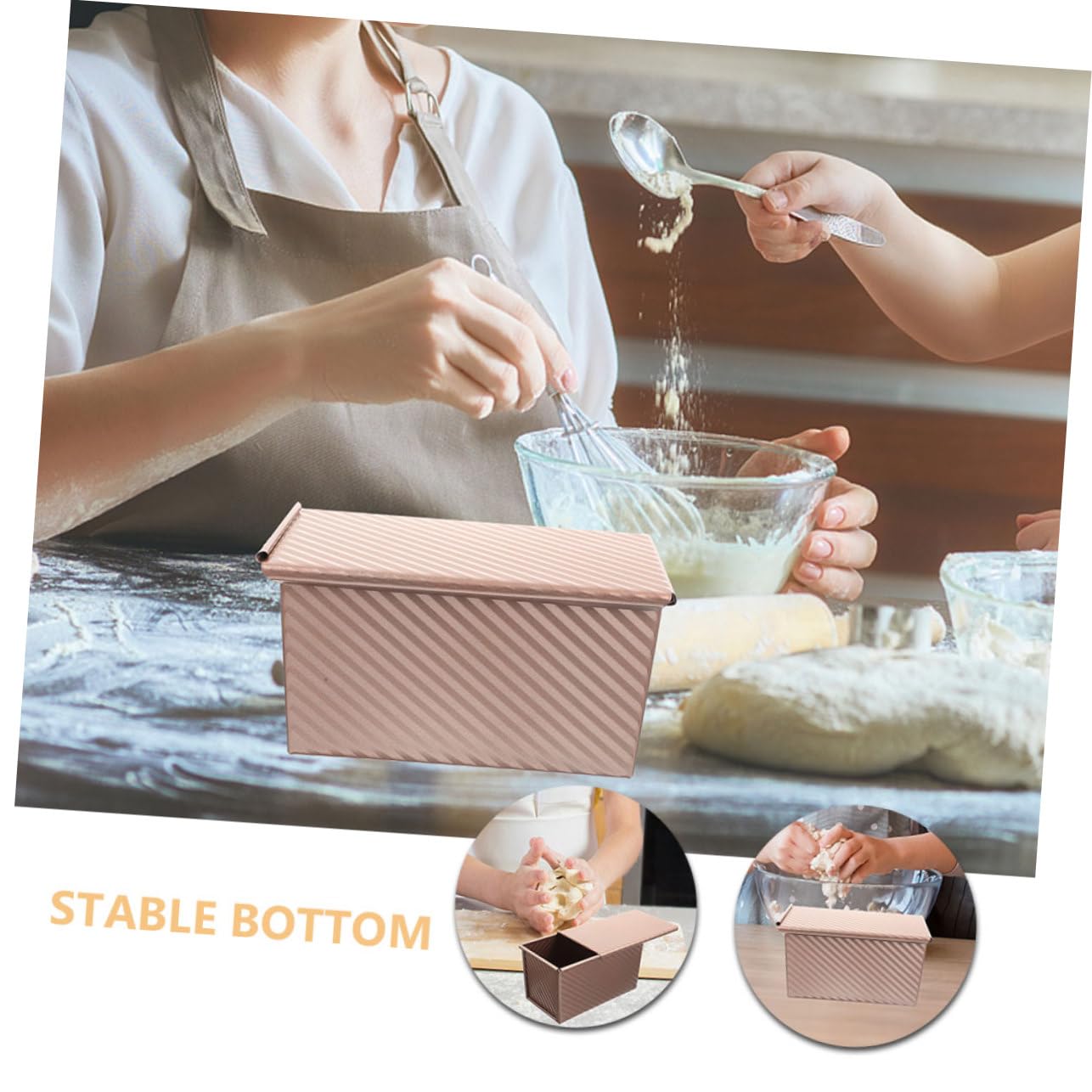 IMIKEYA Antihaft Brotform mit Deckel aus Kohlenstoffstahl Rechteckig 2 Stück 25cm für Brotbacken und Toasten zu Hause und Professionellen Einsatz