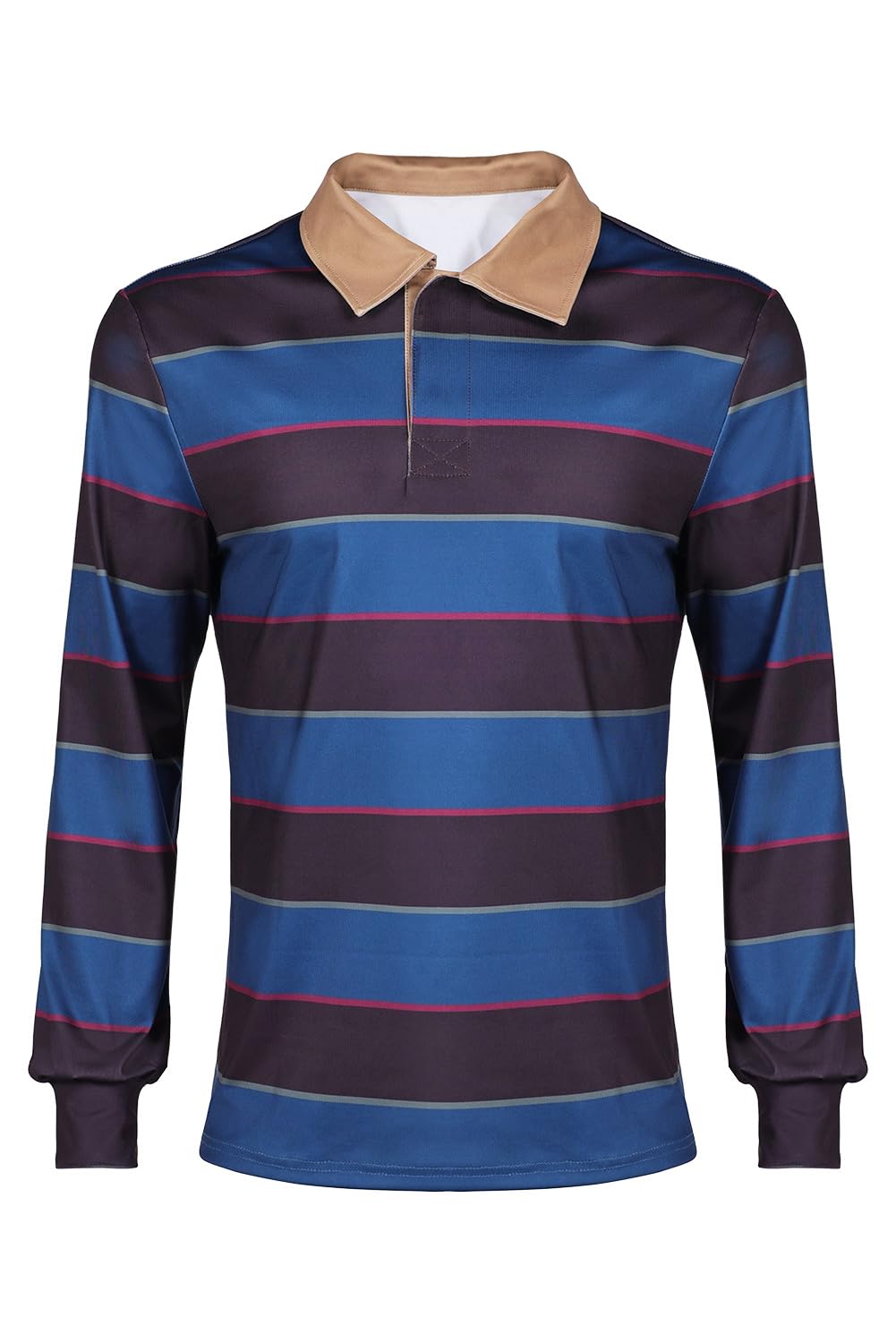 Strange Mike Costume Shirt Collar for Men Long-Sleeved Polo Shirt Halloween Party Cosplay Top