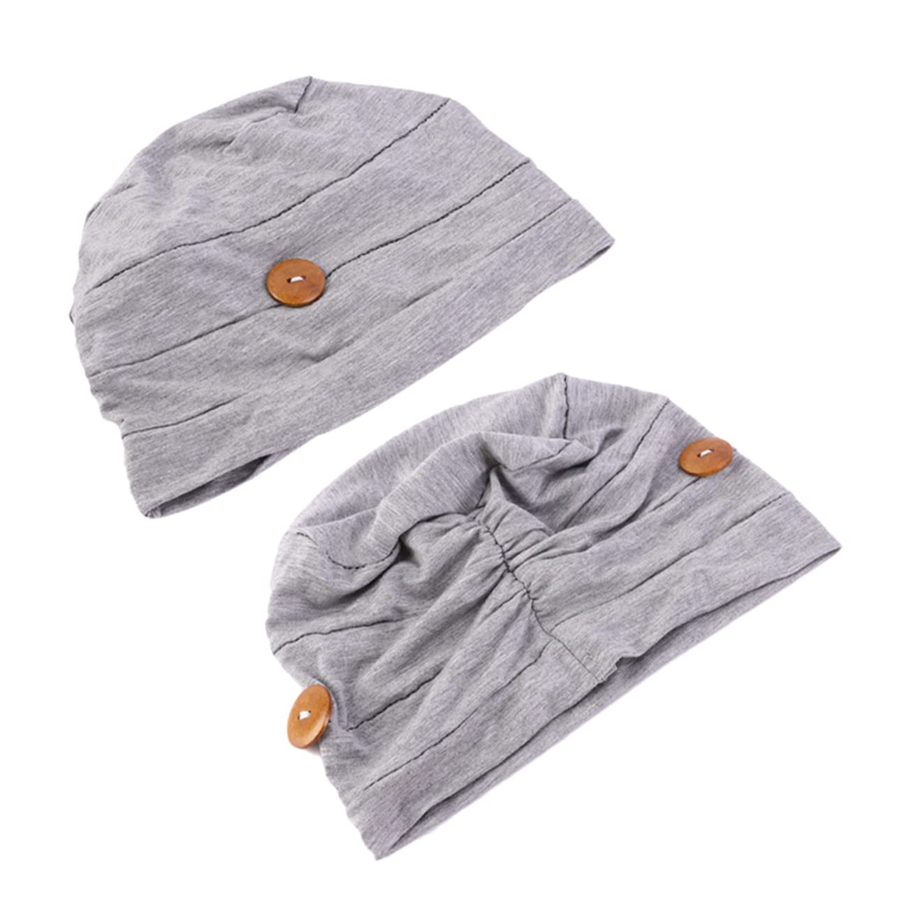 VANZACK Wrap Cap Strangulation-Proof Turban Chemotherapy Hat Modal Cotton Comfortable Head Cover for Hair Loss Grey