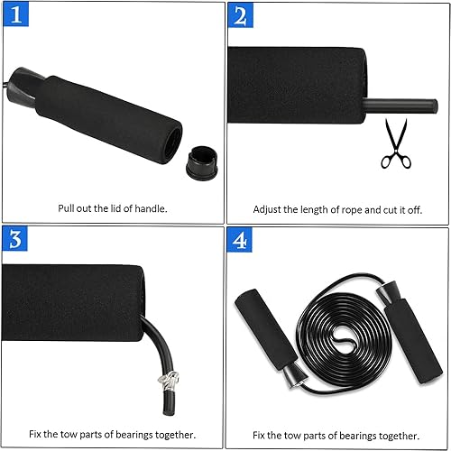 Miniatura 5 de LIXADA Adjustable Rope, Hand Gripper, Push Up Bar, AB Wheel Roller Kit with Knee Pad, for All Fitness Levels, Abdominal Press Exercise Roller, Home