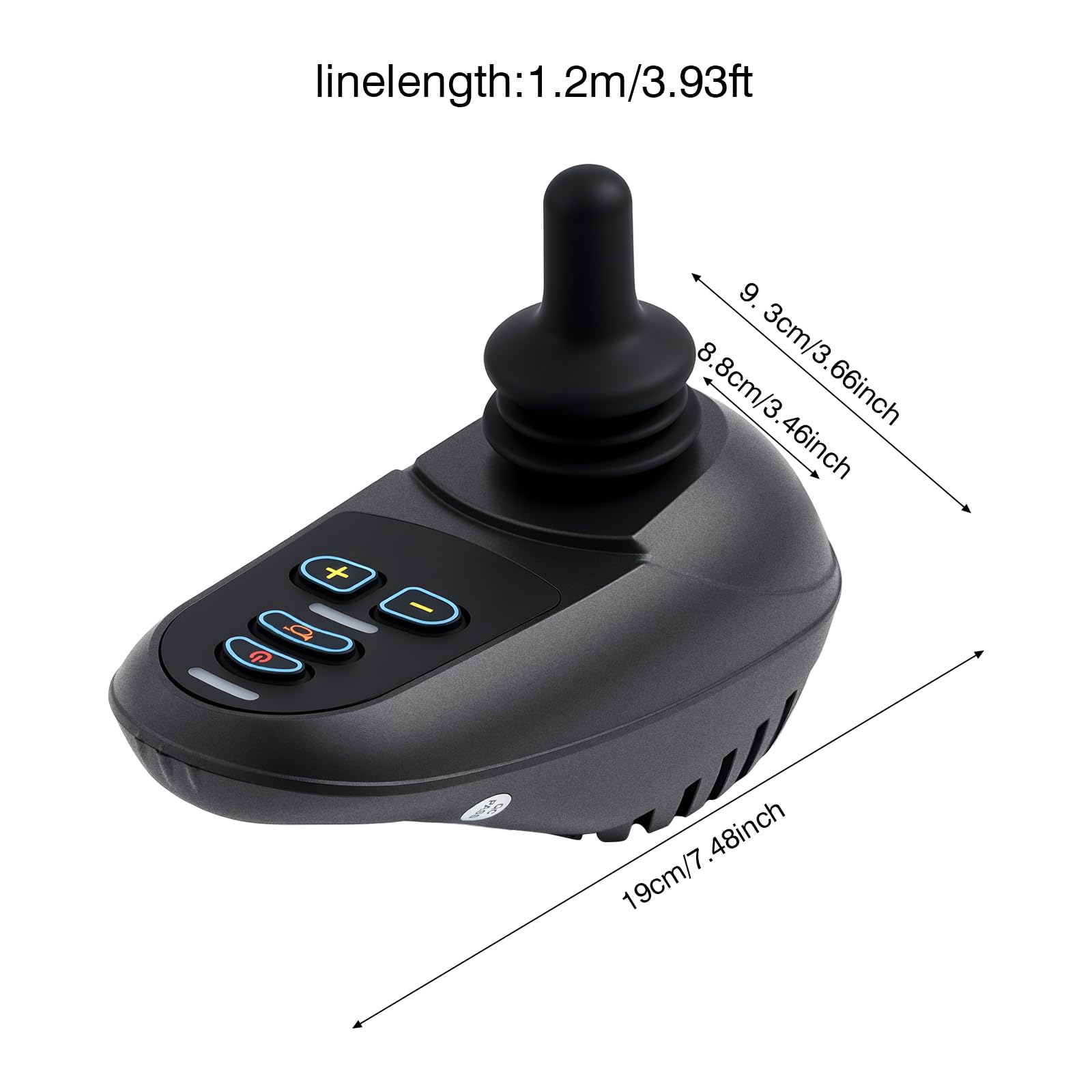 Elektryczny kontroler Joystick do wózka inwalidzkiego, zamiennik sterownika DC24 V, 5 prędkości, kontroler joysticka, ML2P + kabel adapterowy, z alarmem dźwiękowym i hamulcem parkowania rampy