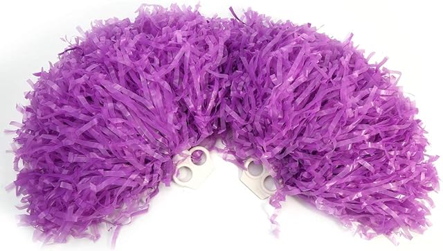Pom Cheerleaders, Pompoms Cheerleader Metallic Flower Ball Pompoms Plastic Ring for Group of Animators and Dance