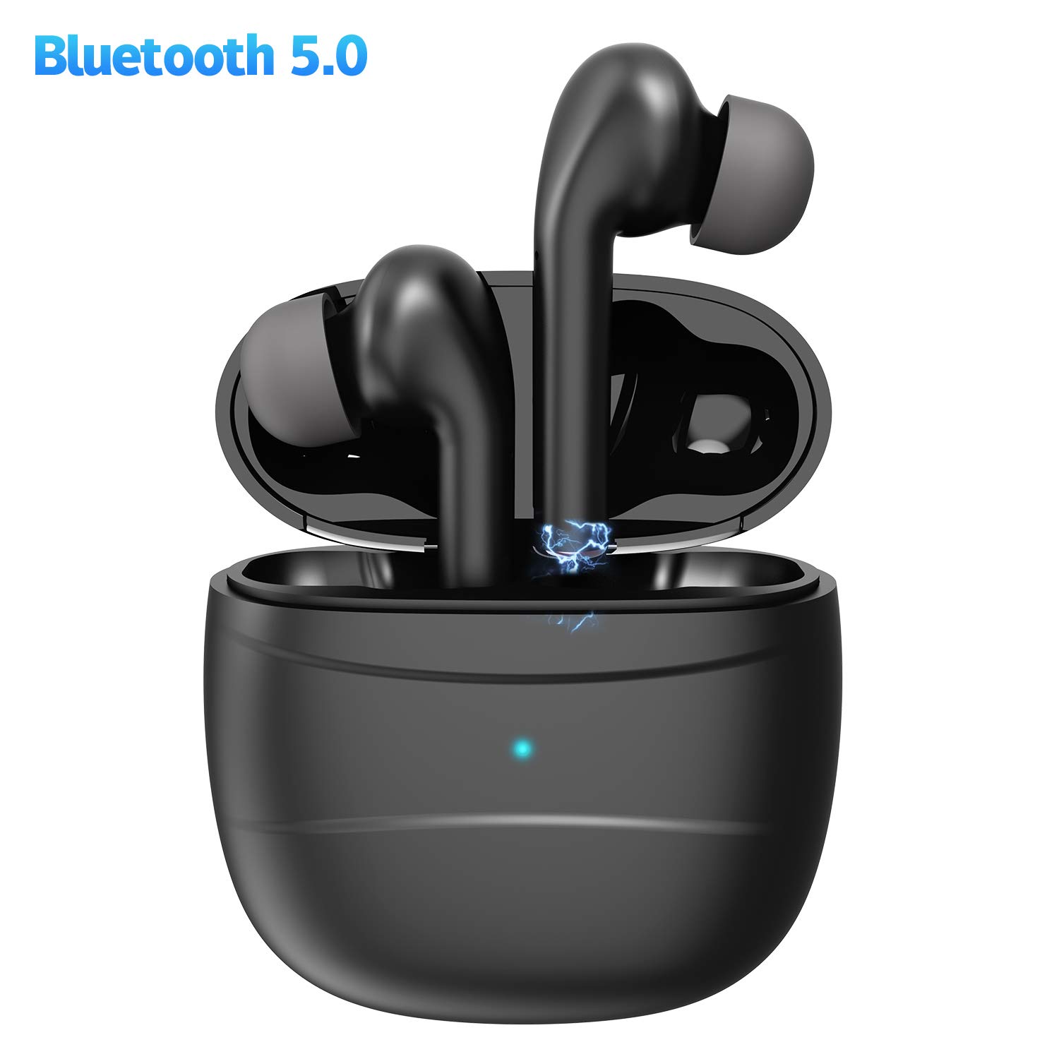 Wireless Earbuds,Coobetter Bluetooth Earphones Noise Canceling Headset V5.0 Stereo Waterproof Headphones Sport Bluetooth Headphones in Ear with Mini Charging Case and Integrated Microphone(Black)
