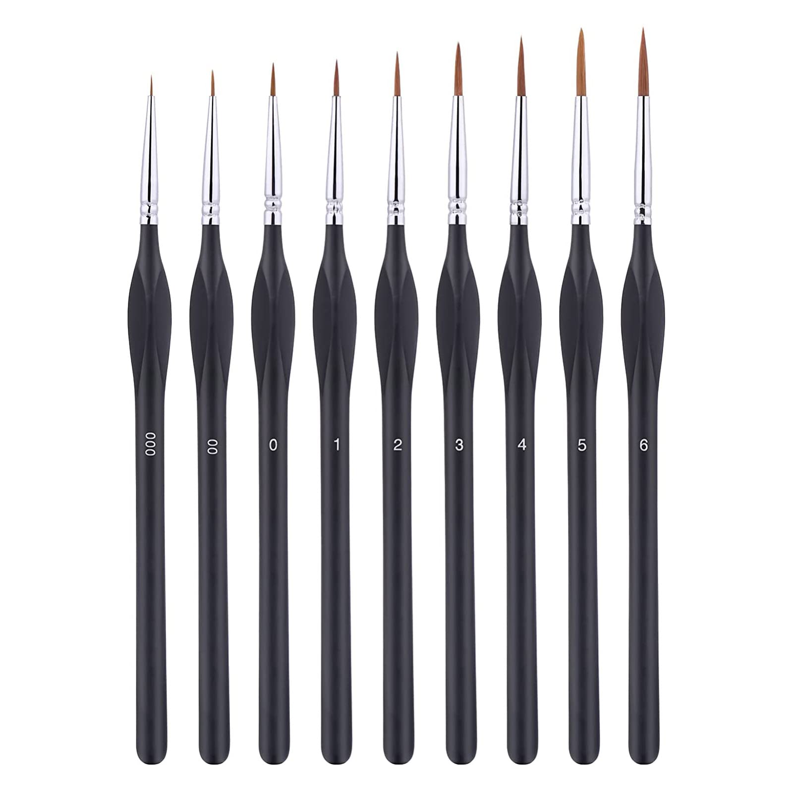Rbrmhm As The Pic Show Detailing Brush Set For Painting Black Miniature Fine Paint Brushes For Acrylic Watercolor Oil Face Line Drawing 9X