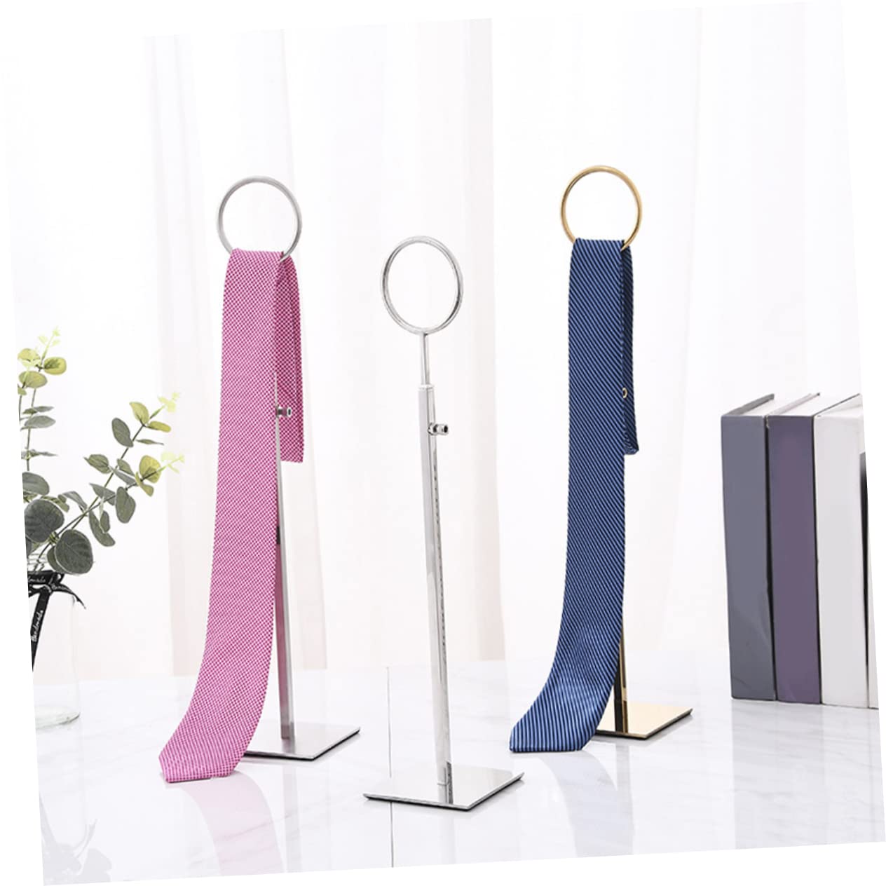Mobestech Perchero de Acero Inoxidable Altura Ajustable para Bufandas y Corbatas Organizador de Bufandas Que Ahorra Espacio para Tienda o Guardarropa