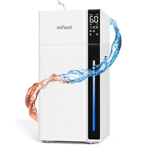 Mifasol Humidifier Large Room, 5.3Gal/20L Warm & Cool Mist Humidifiers for Home 1500 sq ft, Whole House Humidifier, Humidifiers for Bedroom Home Plants Office Large Areas, White