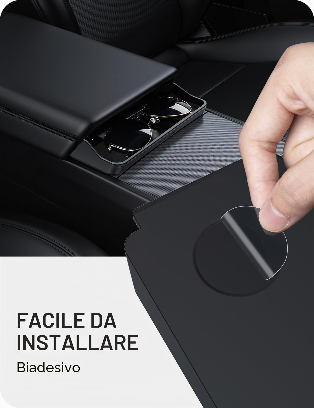 BASENOR 2025 2026 Tesla Model Y 2024-2026 Tesla Model 3 Portaocchiali da Sole per Console Centrale Scatola Portaoggetti Bracciolo in Silicone Scatola Portachiavi Porta Accessori Lnterno