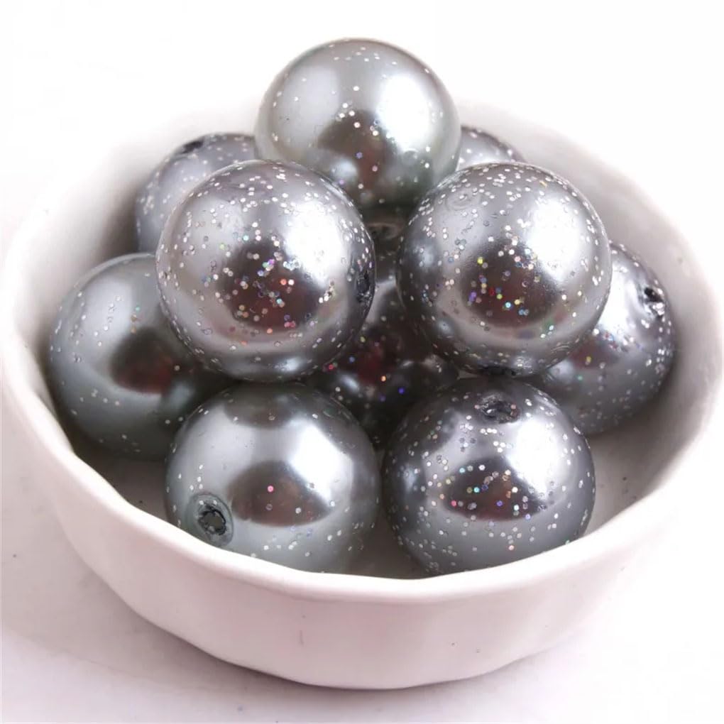 akrylowe koraliki rzemieślnicze, Koraliki akrylowe wielokolorowe 10-20 mm do wyrobu biżuterii DIY(Gray9,20mm 100pcs per bag)