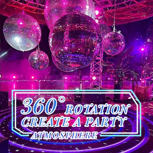 Image of Disco Ball Light, 5 Inch Mirror Disco Ball Light Diffuser, 360 Rotating Small Disco Ball Lights Christmas Lights for Parties Indoor Birthday, Halloween Christmas Party Decorations