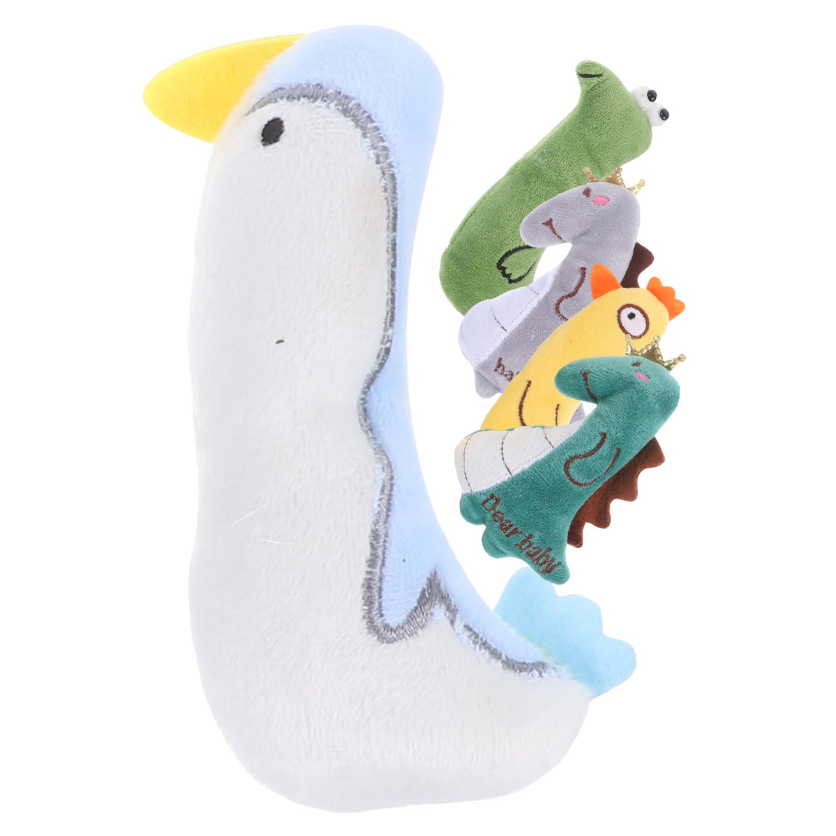 Toddmomy 25pièces Jouets Peluche pour Chat avec Herbe à Chat Jouets Interactifs Peluche pour Chatons Dinosaures Poule Serpent Et Canard