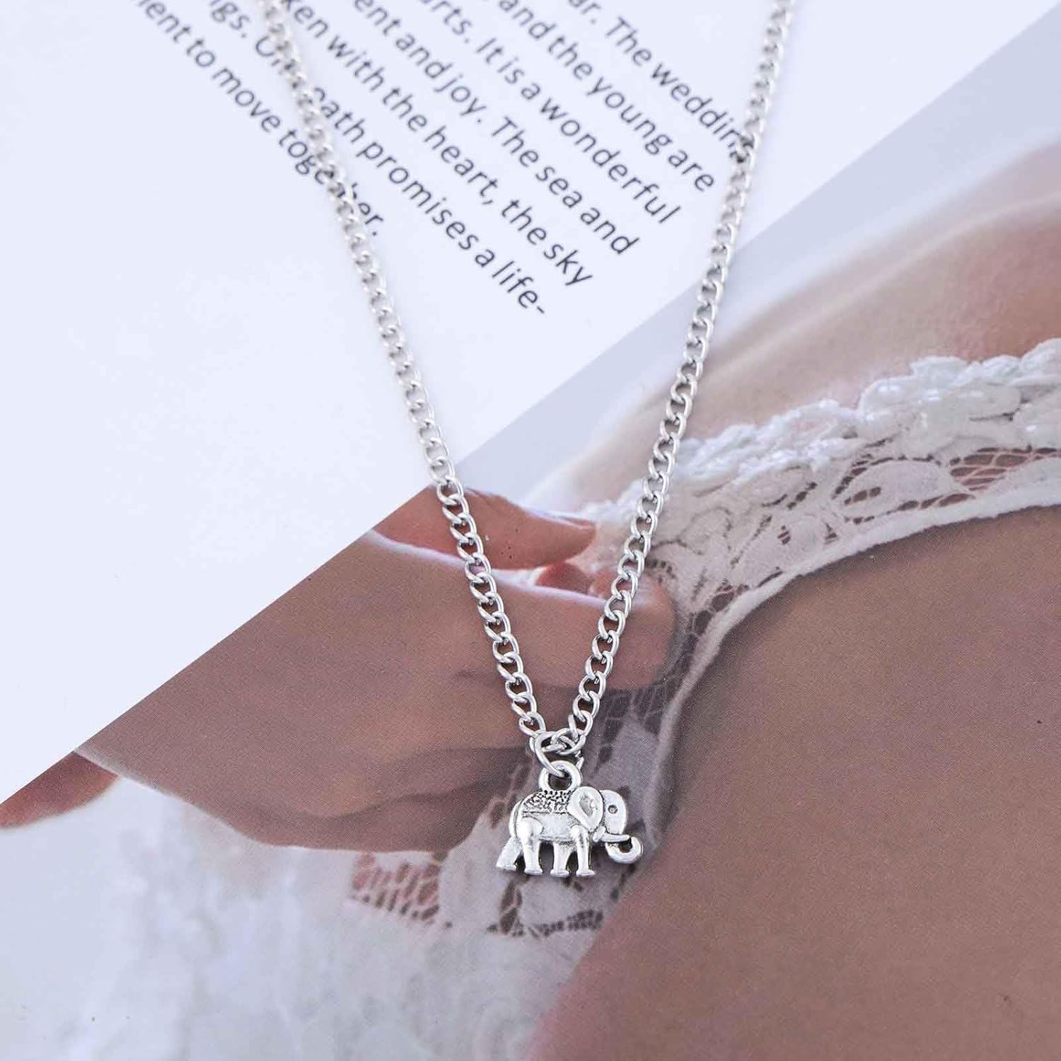 Boho Elephant Pendant Necklace Vintage Cute Elephant Necklace Silver Elephants Choker Necklace Adjustable Animal Elephants Chain Necklace Jewelry for Women - Image 5