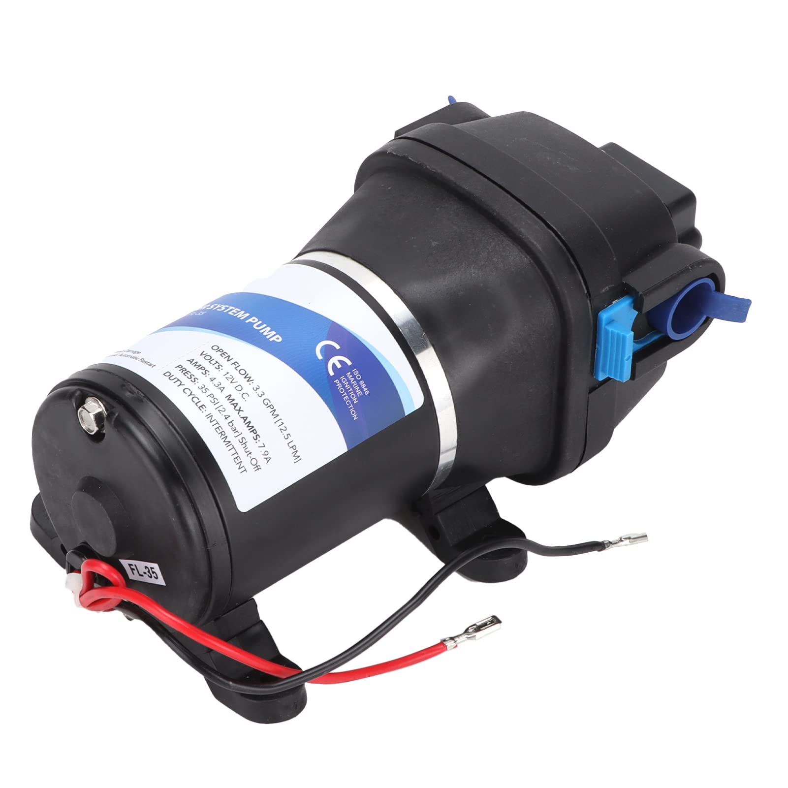 Bomba de Agua de Diafragma Automática, Bomba de Refuerzo de Plástico de Ingeniería Autocebante de 12V para Agrícola, 1 Manual