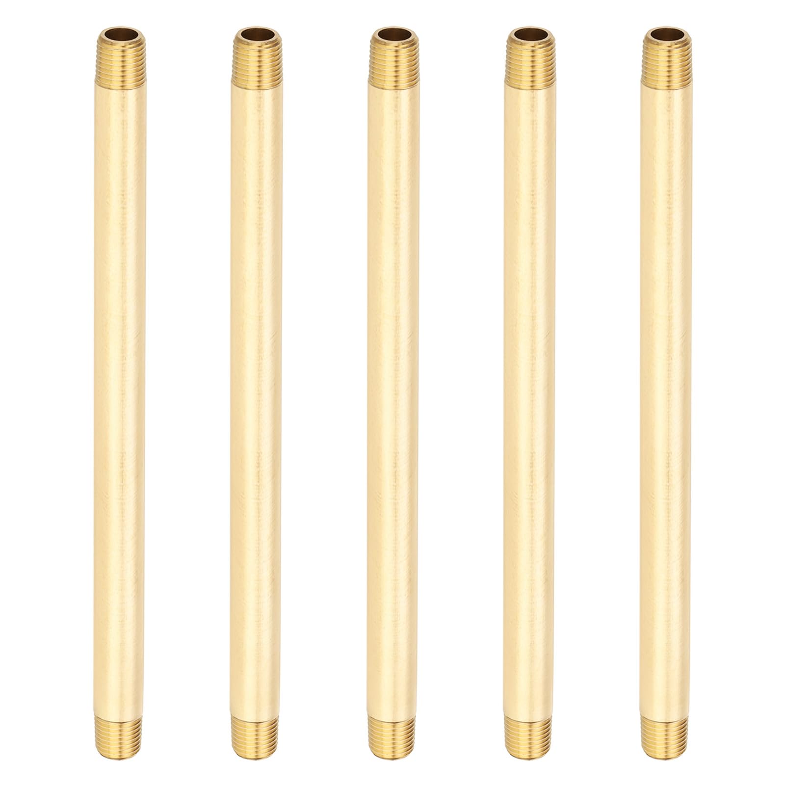 PATIKIL 5Pcs 1/4" x 1/4" NPT Male Raccord En Laiton Long Mamelon 1200PSI