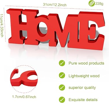 Wood Home Sign Wooden Blocks Home Wall Decor for Living Room,Freestanding Wooden Home Letters Table Top Decor Romantic Table Sign HOME Words Shape for Home Party Decor Home Signs for Entryway Decor