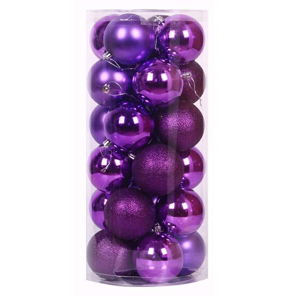 Uposao 24 Pcs Assorted Christmas Ball Ornaments, Shatterproof Christmas Balls Decorative Hanging Baubles Set for Xmas Hanging Decoration Party Festival Holiday Wedding Decors