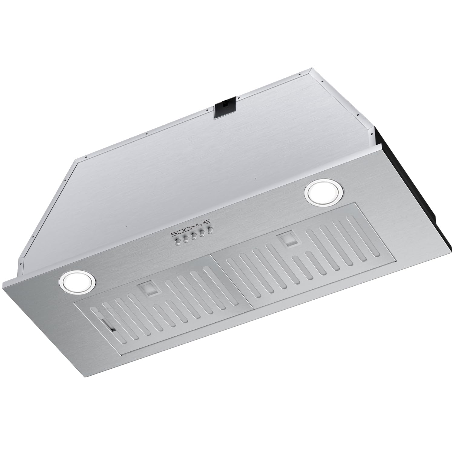 SOONEY 30 Inch Range Hood Insert, 600 CFM Convertible Ducted/Ductless Kitchen Hood in Stainless Steel Finish, 3-Speed Exhaust Fan with LED Lights, Baffle & Carbon Filters