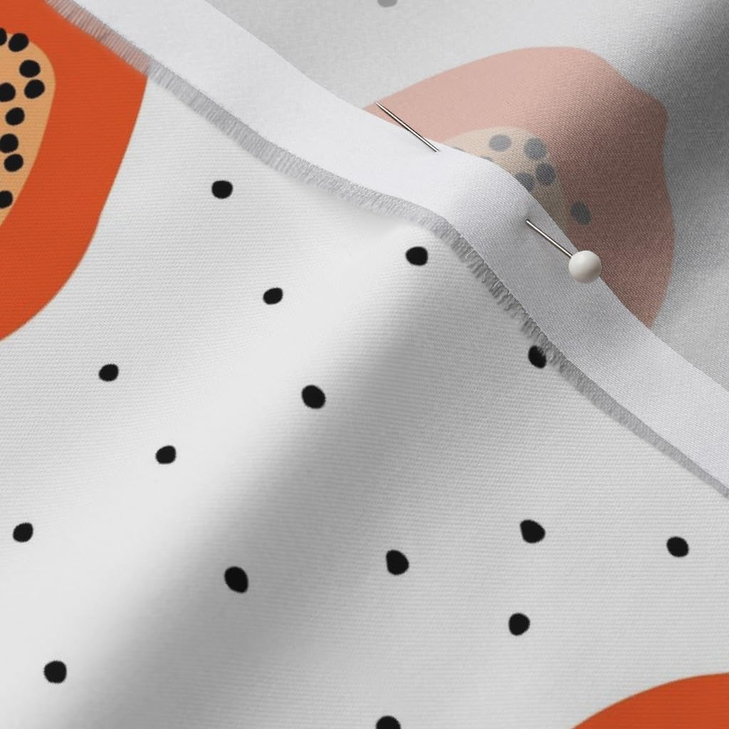 Spoonflower Fabric - Orange Papaya Seeds Exotic Tropical Fruit Hawaii Summer Printed on Organic Cotton Sateen Fabric by The Yard - Sewing Quilting Apparel Home Decor
