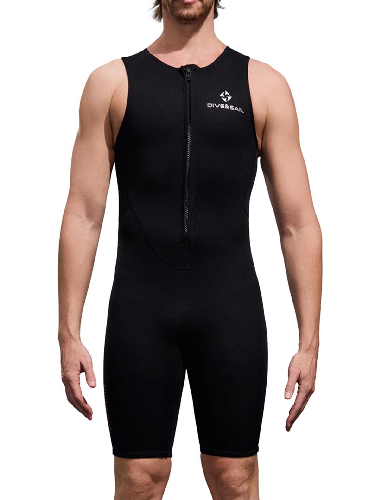 Sxiwei Neoprenanzug Herren Einteiliger 2mm Shorty Sportlich Schwimmanzug Ärmellos Schnorcheln Taucheranzug für Wassersport