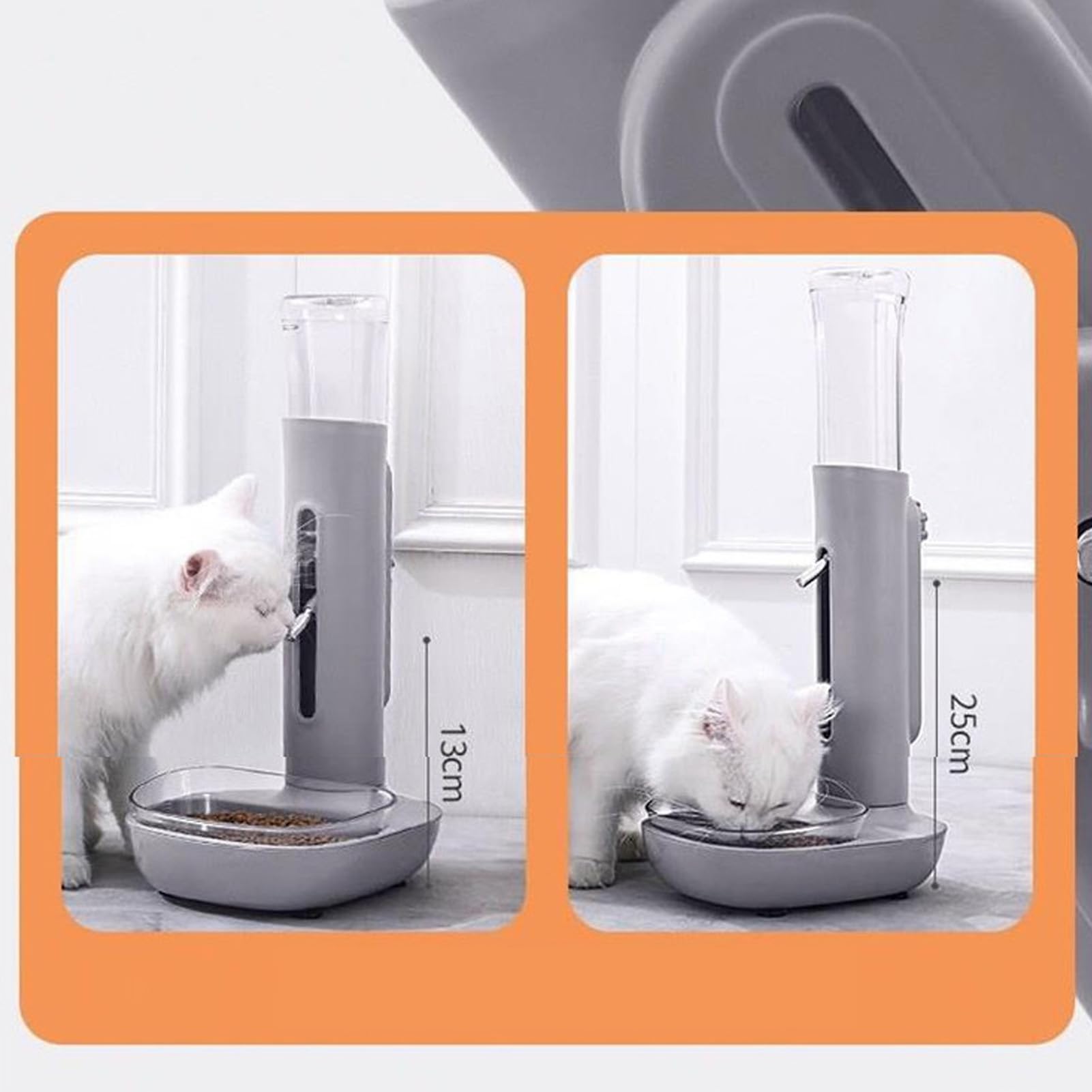 Dispensador De Agua De Pie para Mascotas, 680ml Alimentación Automática De Agua Altura Ajustable Comedero De Pie para Gatos Y Perros Bebedero De Botella Comedero Colgante (Gray)