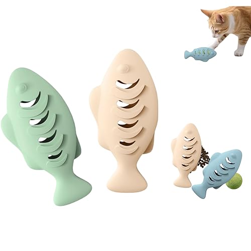 2Pcs Silicone Cat Toys, Multi-Functional Treat Dispenser, Interactive Feeder Toy