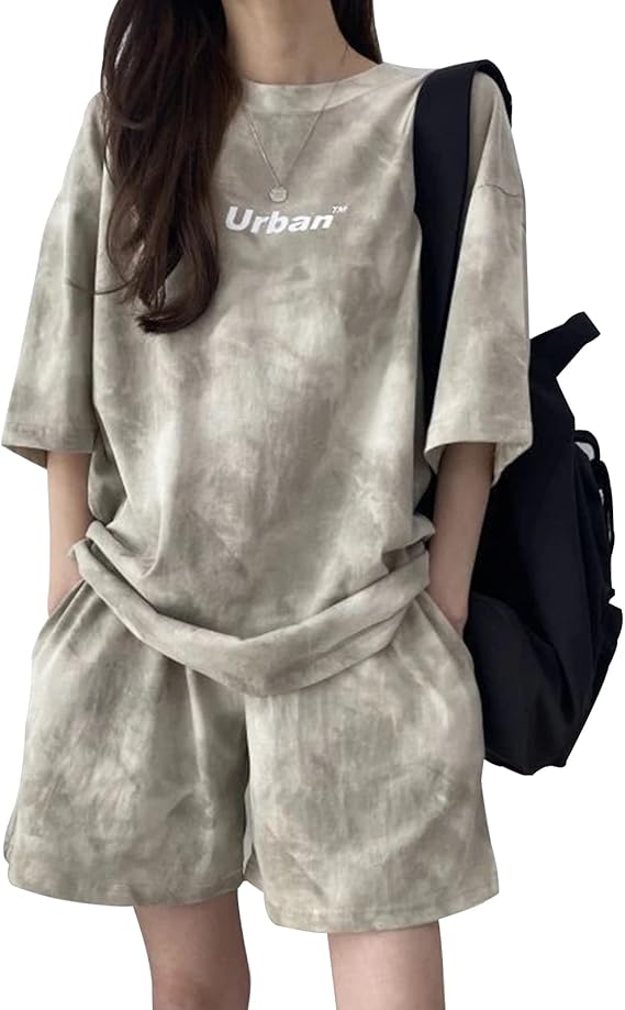 Amazon Co Jp Kumimoda ジャージ上下セット タイダイ柄 スポーツウェア ランニングウェア スエット レディース 着回し 大きいサイズ カジュアル ゆったり シンプル おしゃれ 着心地 普段着 通勤 春夏秋冬 Free 短 キャメル ファッション