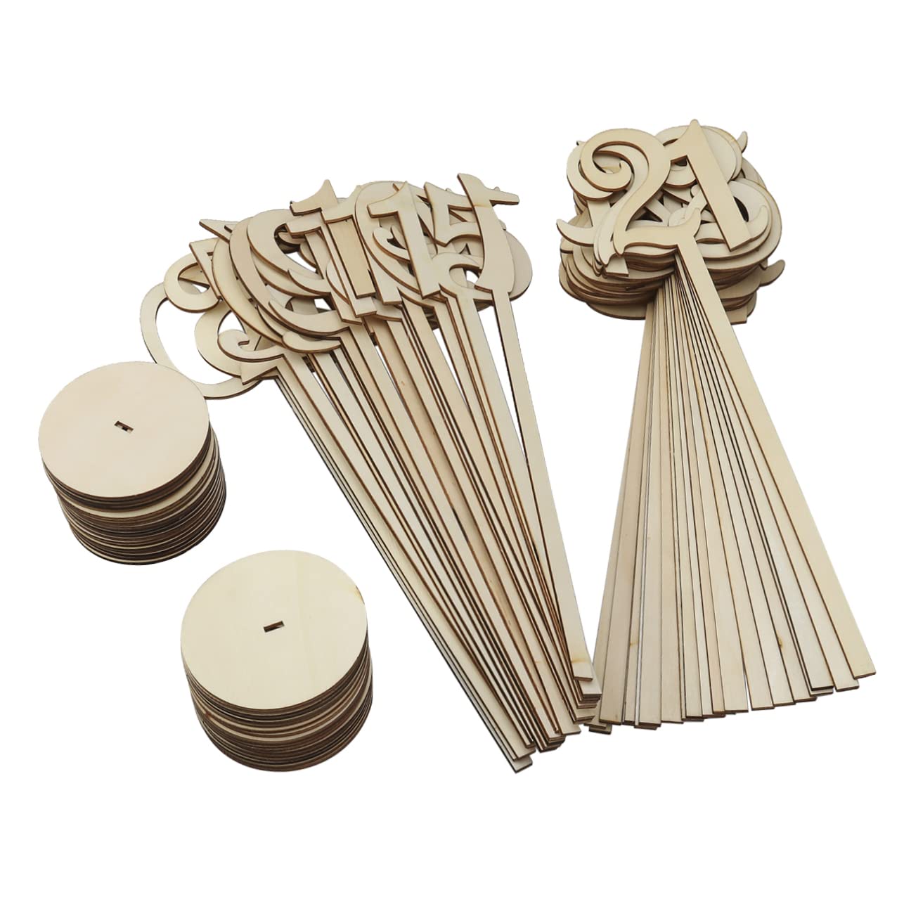 40Pcs Wooden Table Numbers with Base Holder for Wedding Home Decoration Rustic Wood Color for Guest Seating Assignments