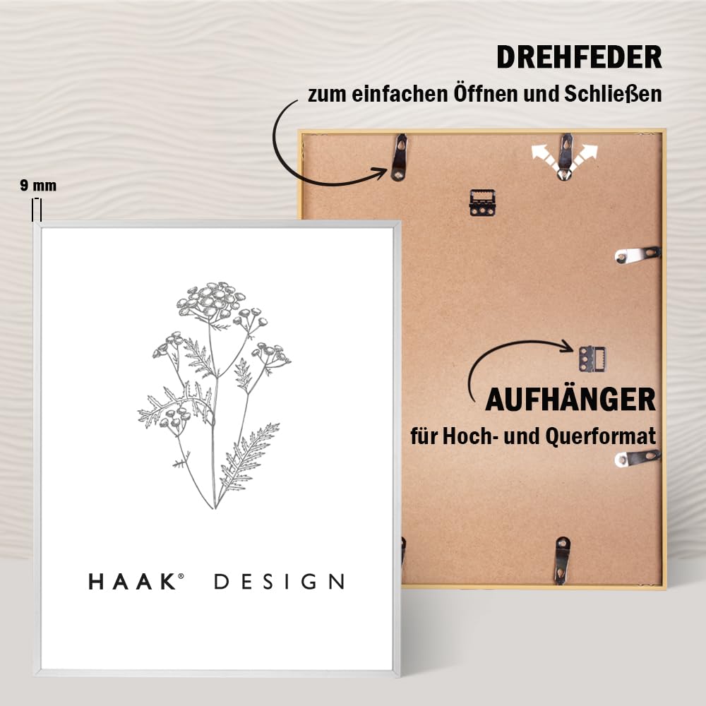 HaakDesign schmaler Bilderrahmen Alena Aluminium Alubilderrahmen 80 x 120 cm Aluminium natur Fotorahmen, Geschenkidee