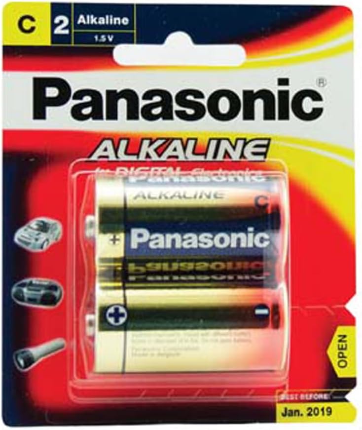 Panasonic Alkaline C Battery, Pack of 2