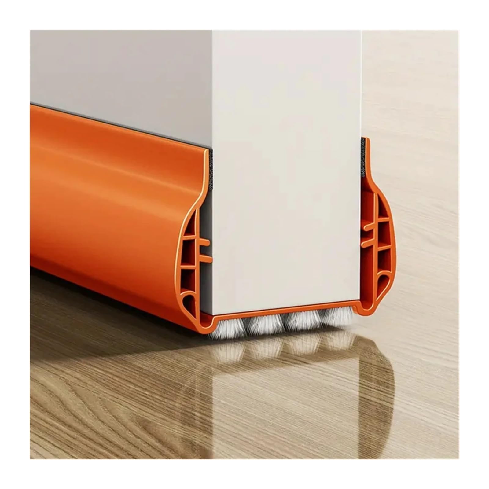 Draft Excluder For Doors Silent Door Sealing Strip With Brush Windproof Dustproof Thickened PVC Door Draft Stopper Bottom Weather Stripping(Orange,1PC)