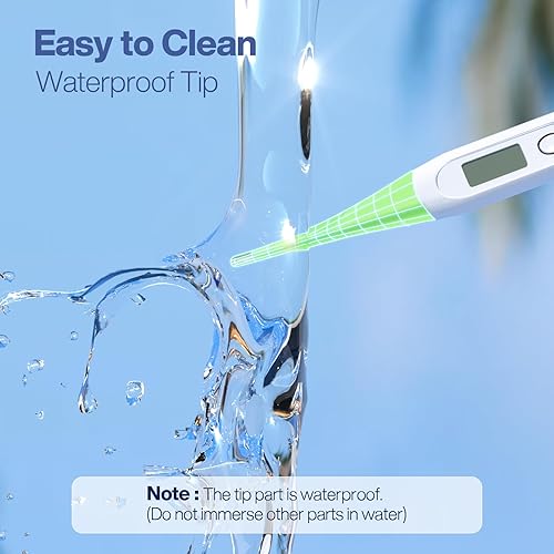 Miniatura 5 de Boncare Termómetro digital de 10 segundos para adultos y niños, termómetro rectal preciso y seguro para bebé con alarma de fiebre, termómetro oral