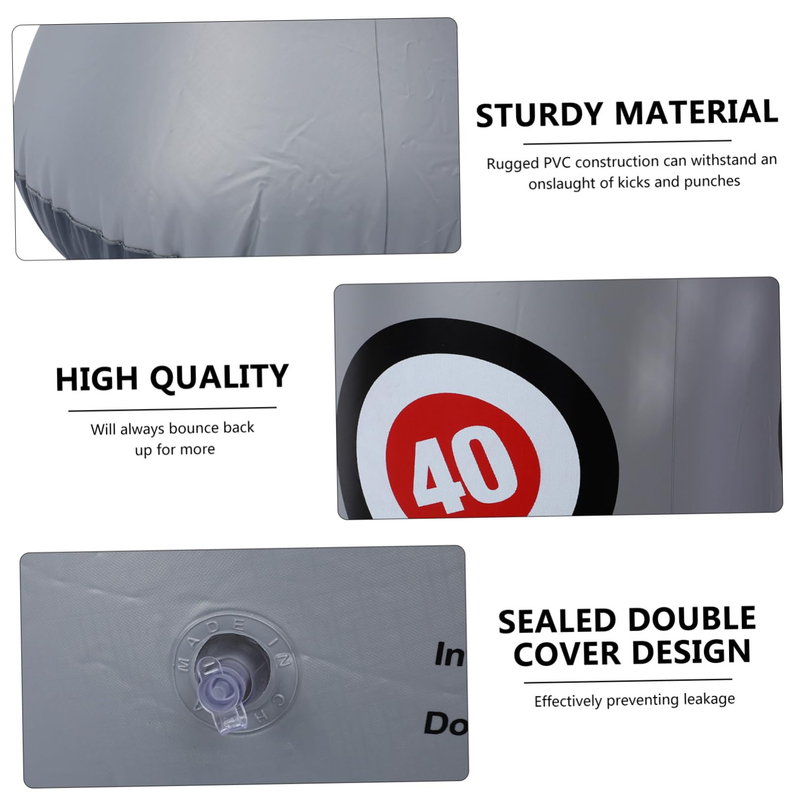 Toyvian Paquet Couleur Aléatoire de Boxe Gonflable en PVC de 1,6m Jouet de Boxe Relaxant Base de Sable Stable pour Adultes et Garçon et Filles à Domicile Salle de Sport