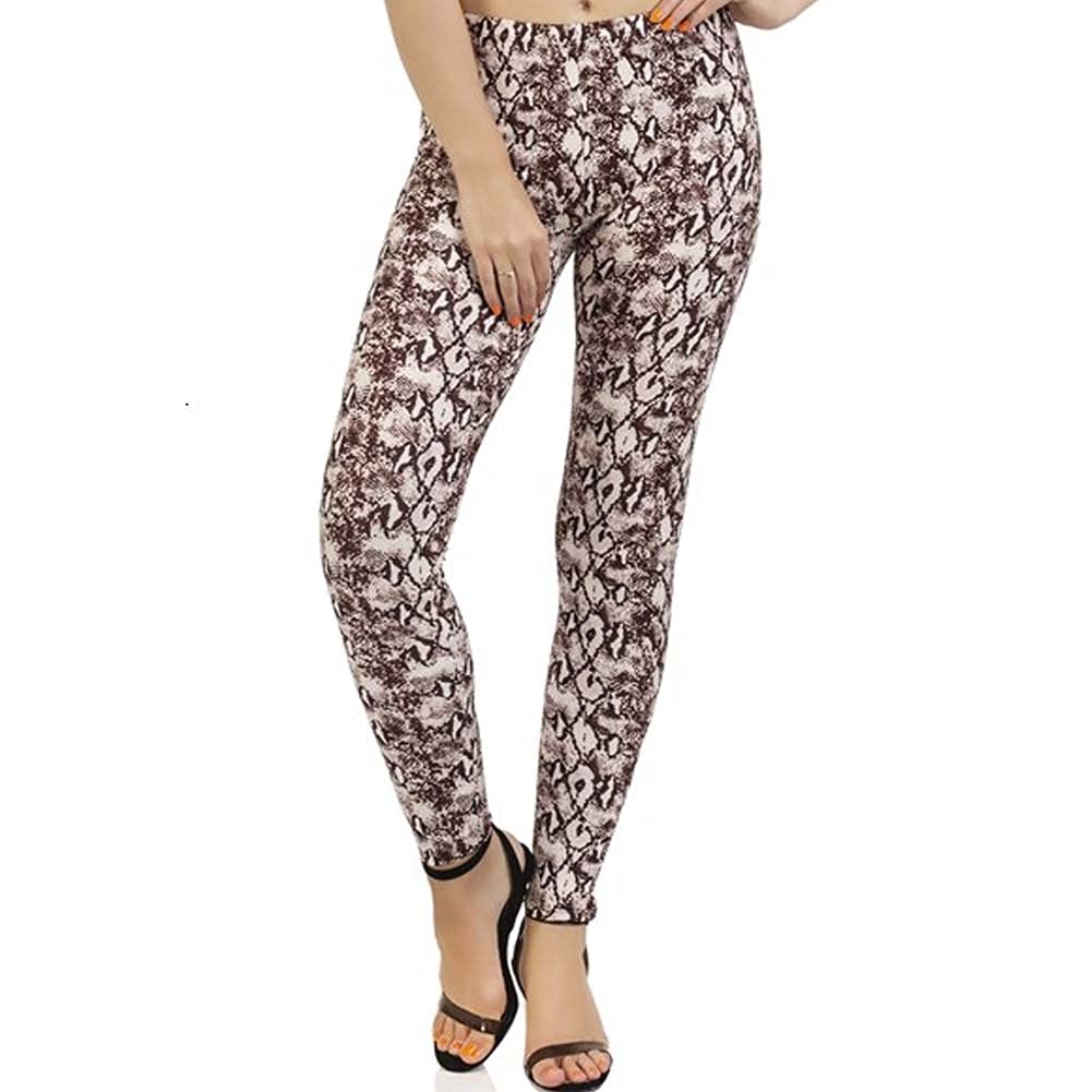 MKP LeggingsWomen Trendy Women Casual Workout Fashion Cobra Snakeskin Fabric Elastic High Waist Ankle-Length Leggings