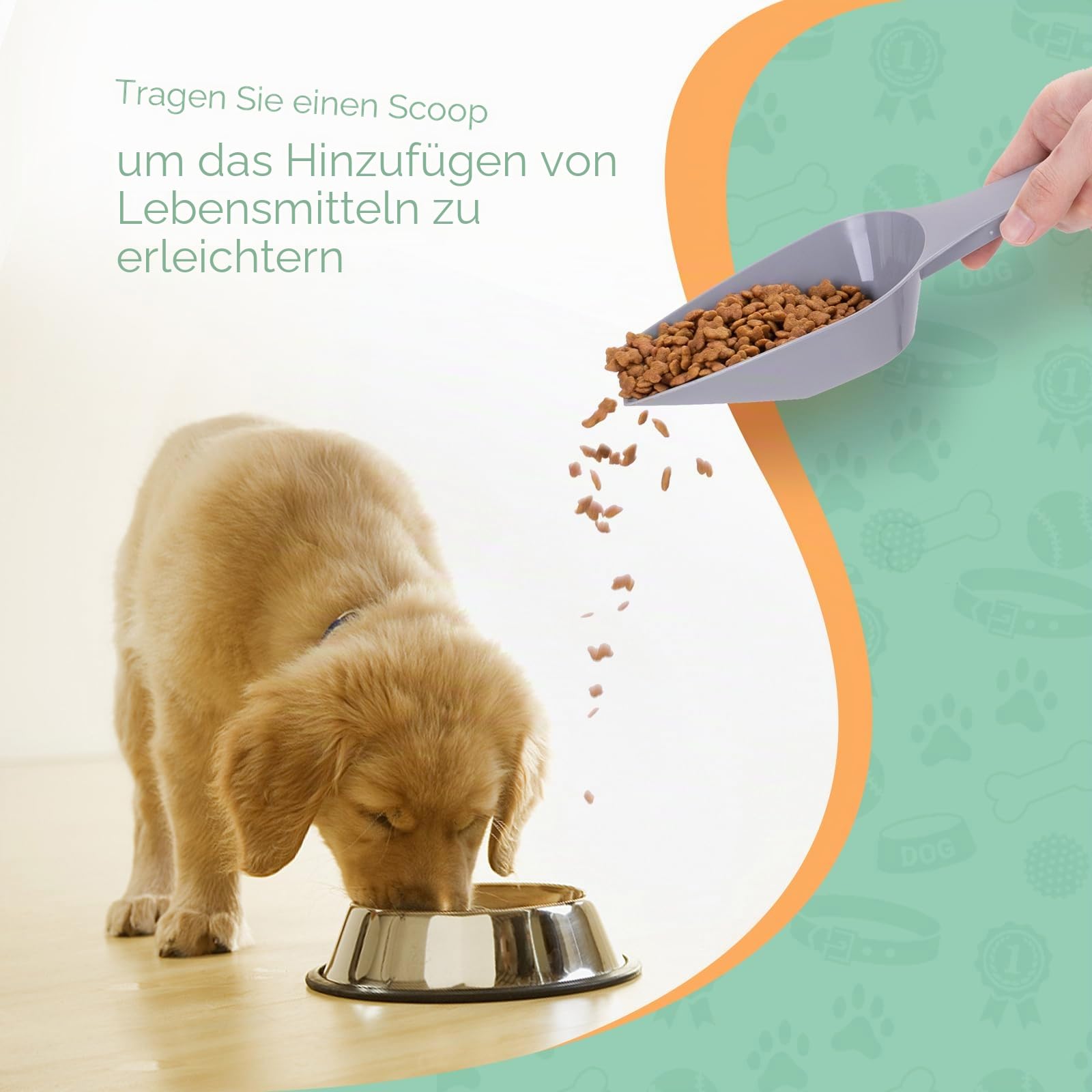 Nobleza - Futterbehälter für Haustiere, 20 L, für Haustiere, Lebensmittelbox mit Rädern, Klappdeckel, Luftdicht, Transparent, Rollen und Schaufel, für Hunde und Katzen, Grau